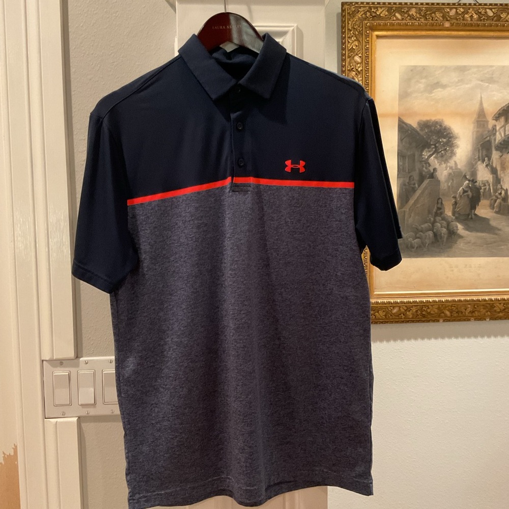 Under Armour Men's Navy and Gray Playoff Polo Shirt